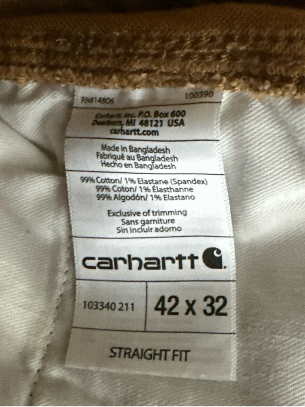 Carhartt Straight Fit Men's Carpenter Pants in Brown